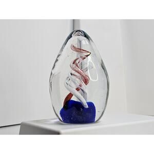 Vintage Egg Shape & Swirl Paperweight